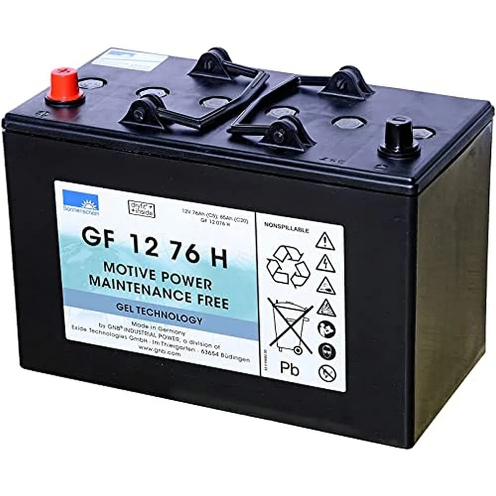 Sonnenschein GF12076H - Batería de tracción de Gel, Color Negro