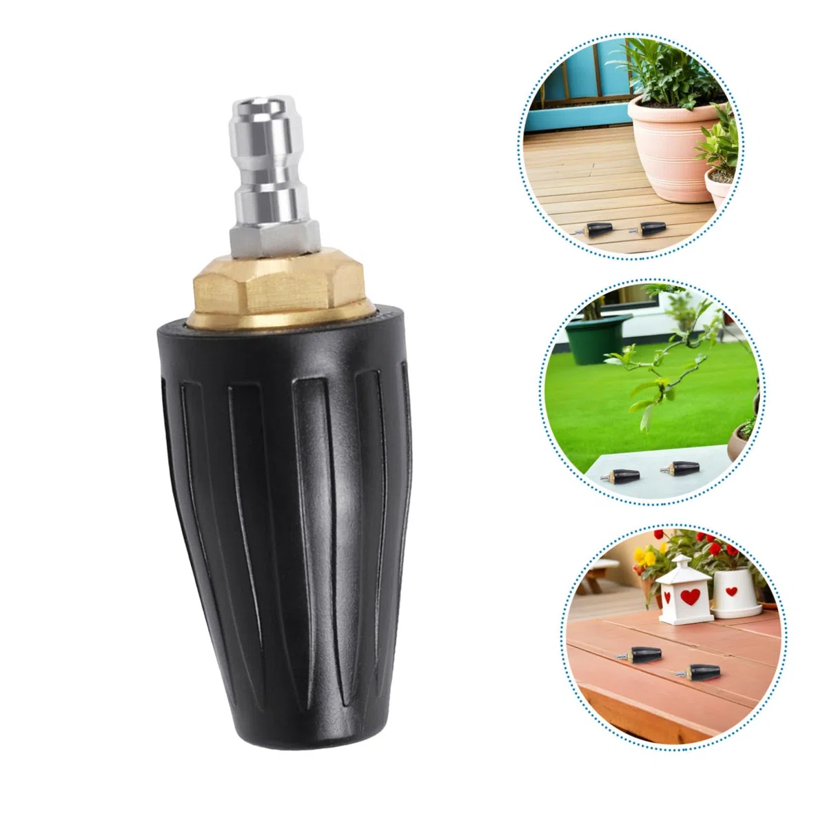 2 Boquillas Turbo Para Jardín Profundo Conexión Rápida Para Superficies De Entrada Repuesto De Boquillas De Presión Para Coche Y Arandelas De Vinilo Giratoria Para