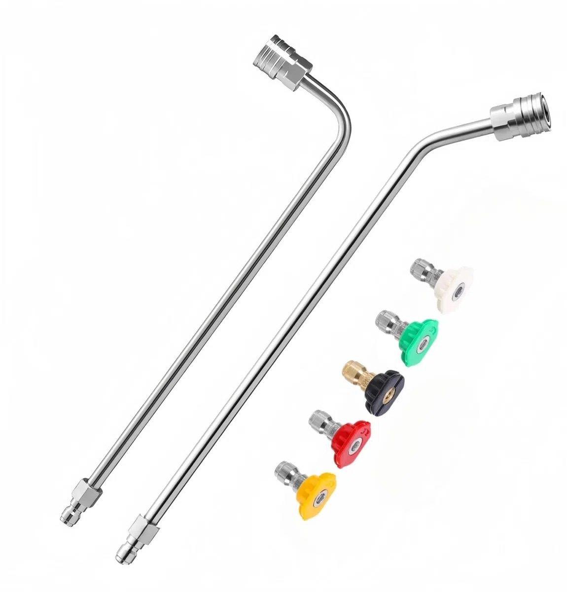 Varita de extensión para lavadora a presión Varilla de extensión curva 30/90 grados for hidrolavadora con 5 boquillas pulverización 1/4" conexión rápida. Accesorios for lavado autos(30 Angled wand)