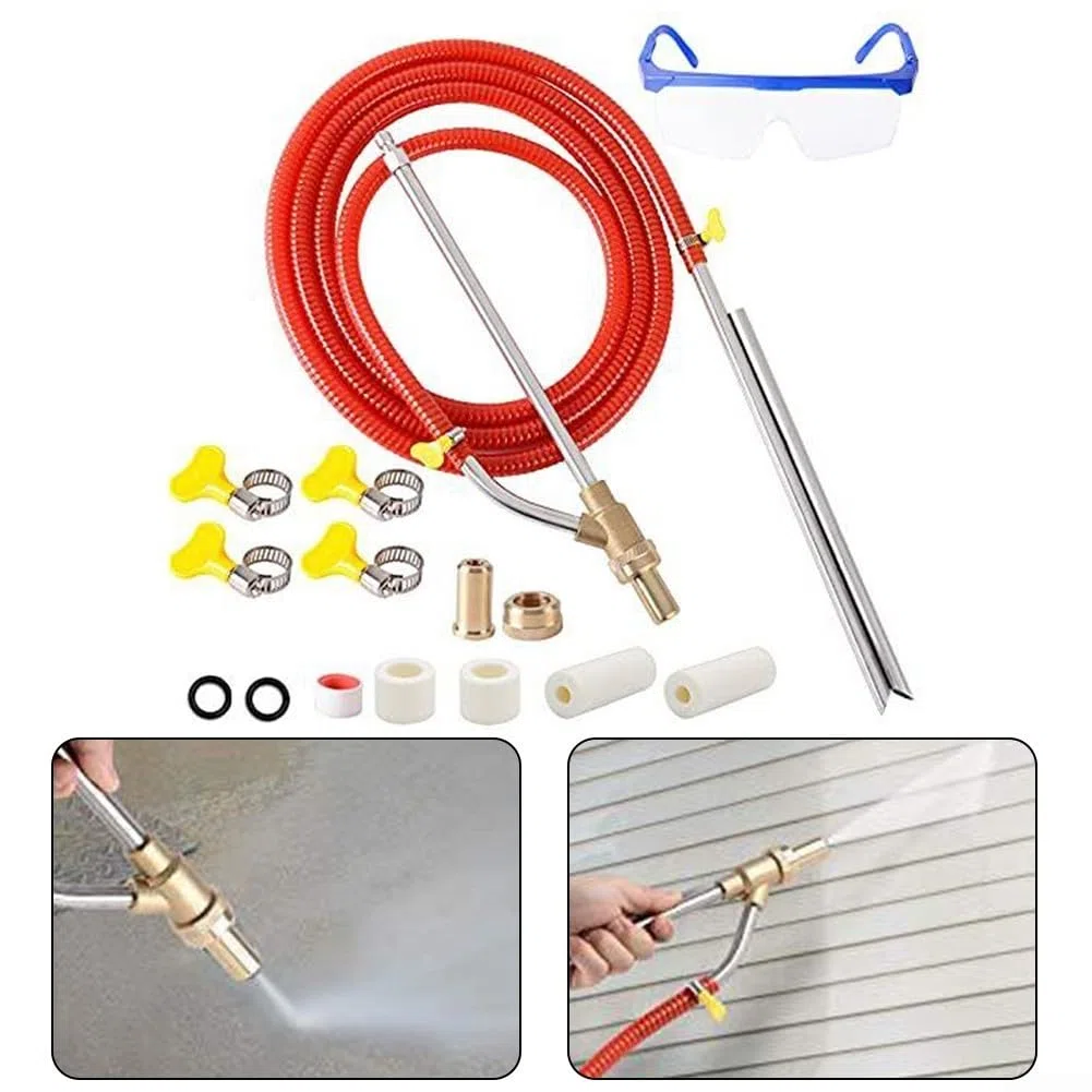 Kit de chorro de arena para lavadora a presión, accesorio abrasivo húmedo de 5000 PSI, arandela eléctrica para eliminar óxido, graffiti, pintura