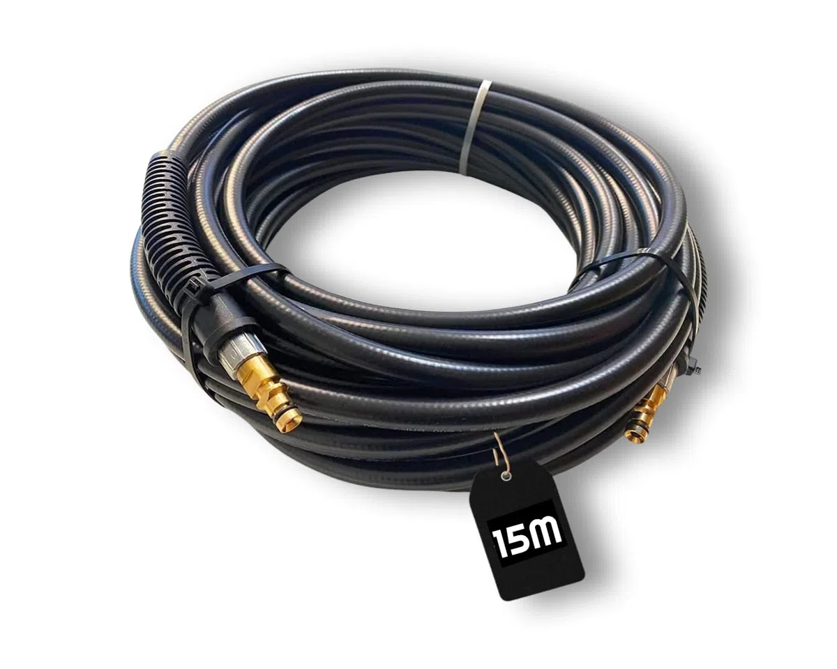 Manguera de alta presión para todos los limpiadores de alta presión Kärcher K2 K3, K4, K5 K6 K7 Home & Garden Serie A Partir de año 2008 con Click Quick Connect ranuras Sistema como 2.641-721.0 15m