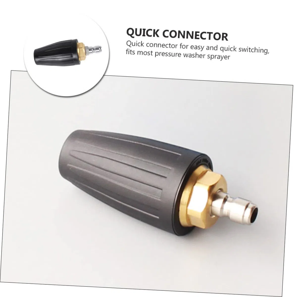 ORFOFE Boquilla de Hidrolavadora 3600 PSI Giro de Turbina | Cerámica, Cobre y Plástico, Conector Rápido para Limpieza de Terrazas y Suciedad Acumulada