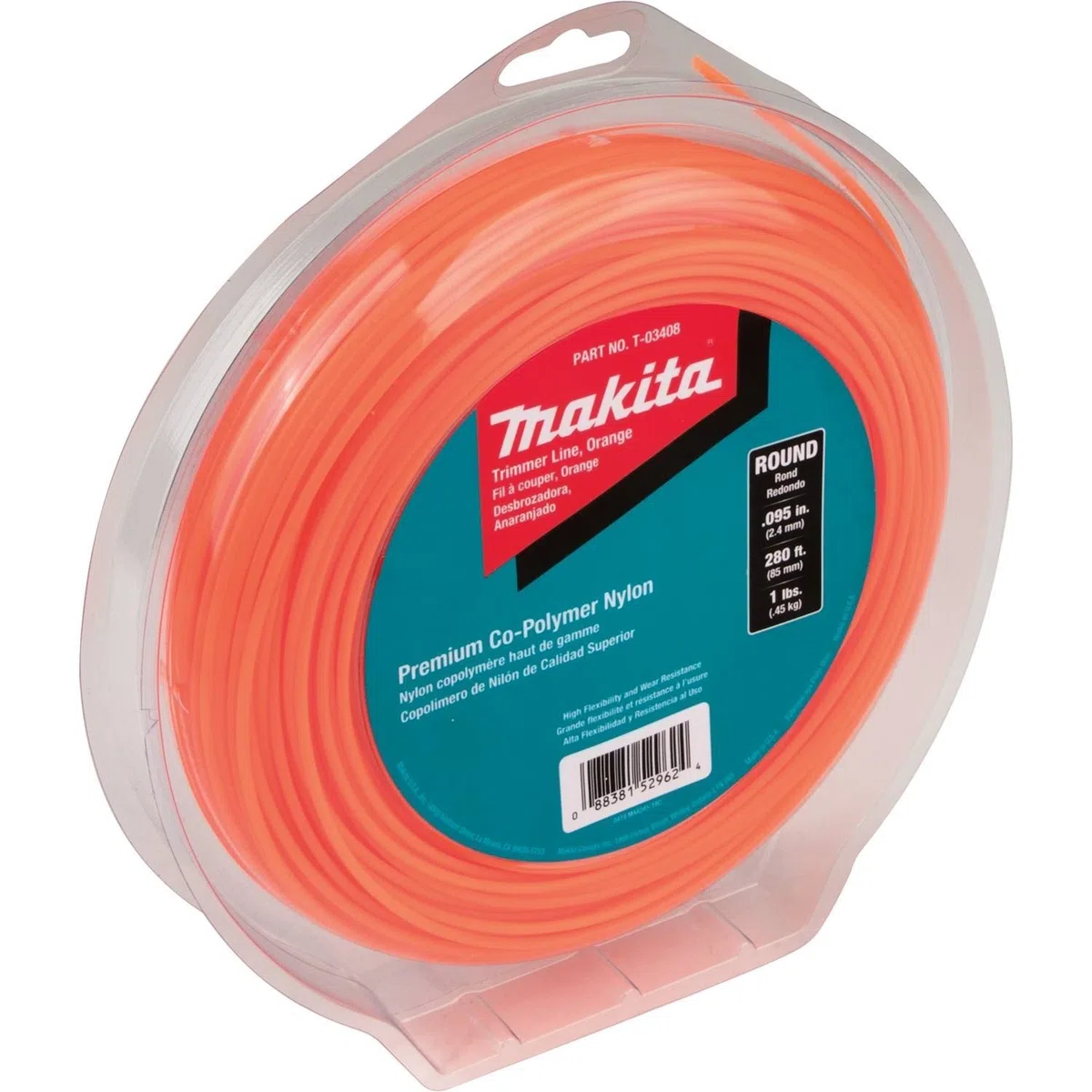 Makita T-03408 - Cortaesquinas Redondas (0,095 cm), Color Naranja, 1,22 m