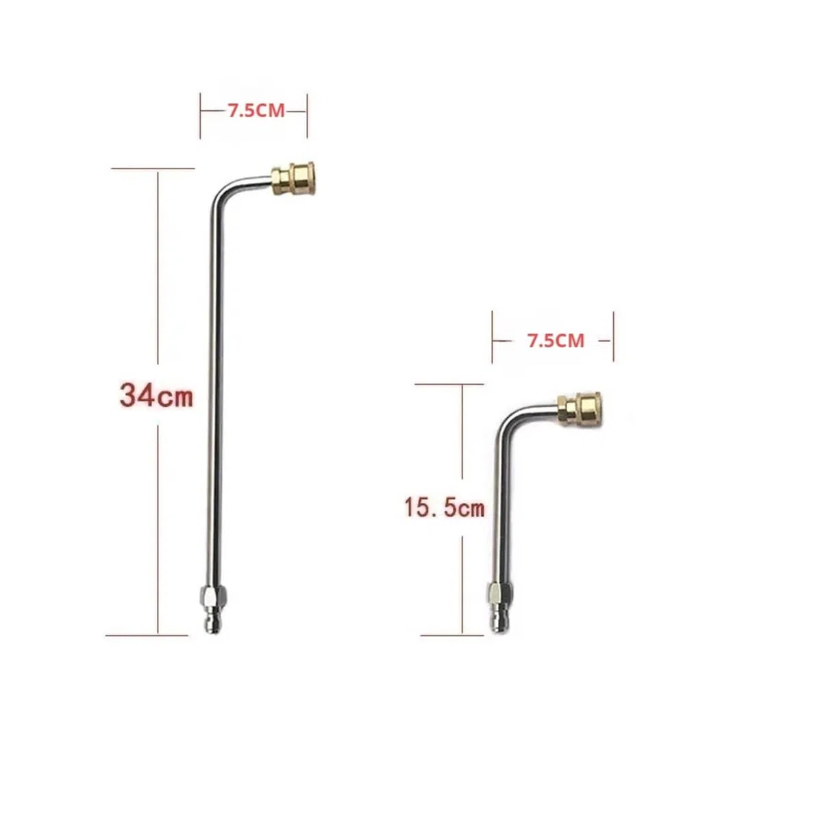 Varita de extensión para lavadora a presión Juego de lanza extensión for hidrolavadora 4000 PSI con conexión rápida 1/4 pulgada for una limpieza eficiente(U shape Long)