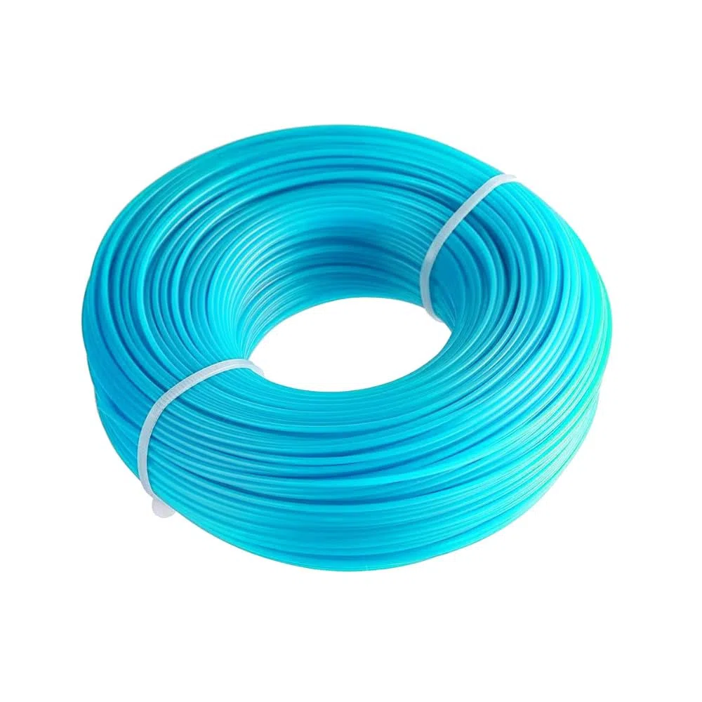 Trade-Shop Dual Trimmerschnur/Trimmerfaden/Samfad/Hilo de nylon redondo azul 200 m x 2,7 mm para desbrozadora desbrozadora con núcleo de acero