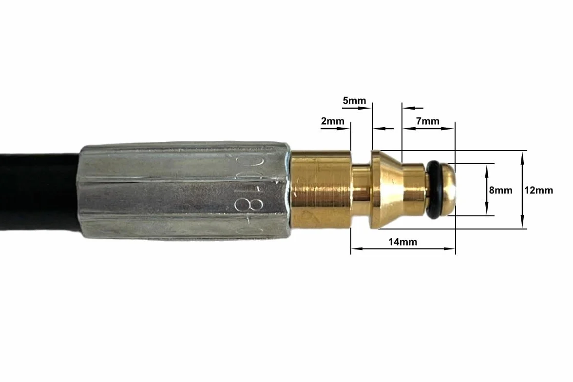 Manguera de alta presión compatible con limpiadores de alta presión Nilfisk Premium 190 P 160.2 – Repuesto para 6528611 – Superflex Modelo para Compact Dynamic Core Excellent Serie (15 metros)