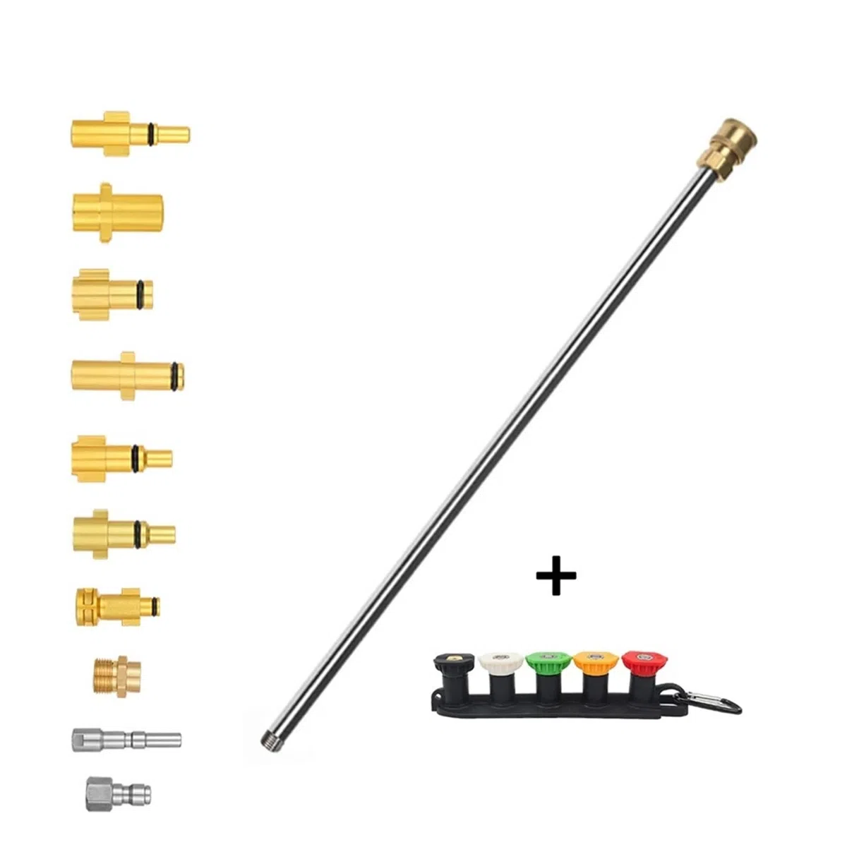 Varilla de extensión para lavadora de alta presión Varilla de extensión for hidrolavadora 50 cm, acero inoxidable, conexión rápida, boquilla for eléctrica(L)