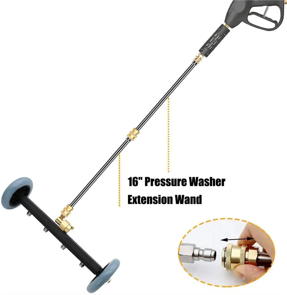 Varita de extensión para lavadora a presión Limpiador de chasis con hidrolavadora alta presión 5000 PSI, limpiador, lavado debajo del auto, boquilla limpieza carreteras, escoba agua(Extension rod)