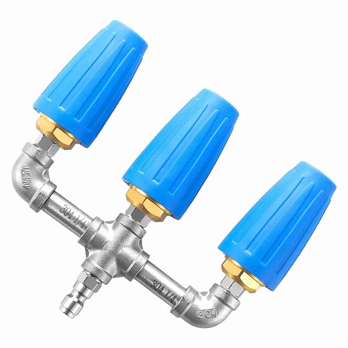 Hyuduo Boquilla 3 en 1, Construcción de Acero Inoxidable, Boquilla Giratoria de 360 ​​grados, de Lavado a Presión de 4000 PSI para Limpieza de Vehículos y Exteriores