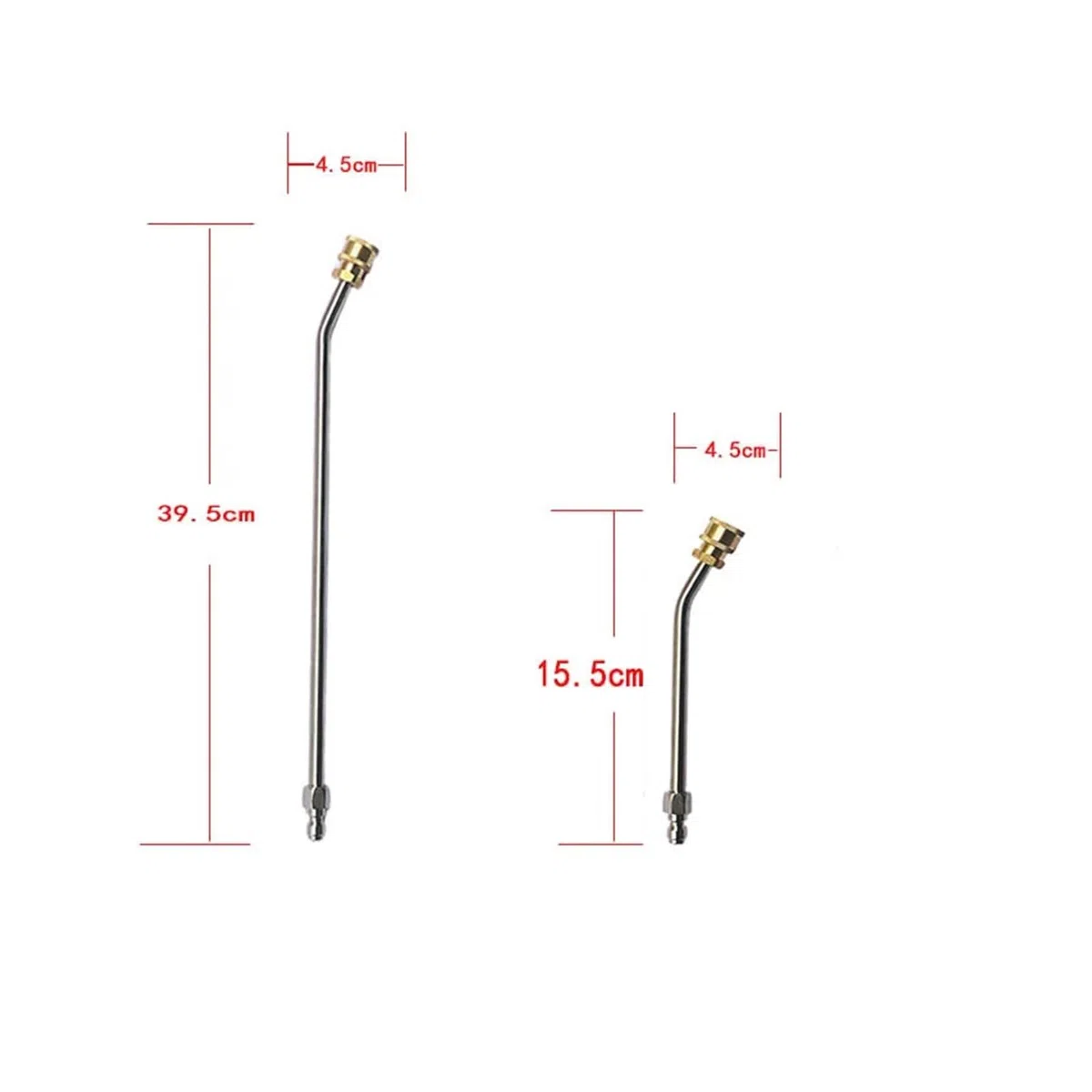 Varita de extensión para lavadora a presión Juego de lanza extensión for hidrolavadora 4000 PSI con conexión rápida 1/4 pulgada for una limpieza eficiente(U shape Long)