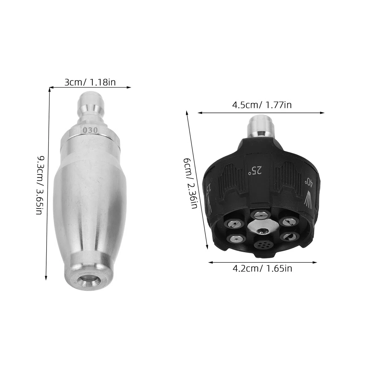 Happyyami 1 Juego de Boquillas para Hidrolavadora con Adaptador de Conexión Rápida de 1/4", Rociador Giratorio de 360 ​​Grados, Boquilla de Lavado Multiángulo Y Ajustable para Autos, Terrazas,